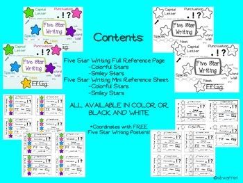 Five Star Writing Reference Pages By Roo S Trunk Tpt