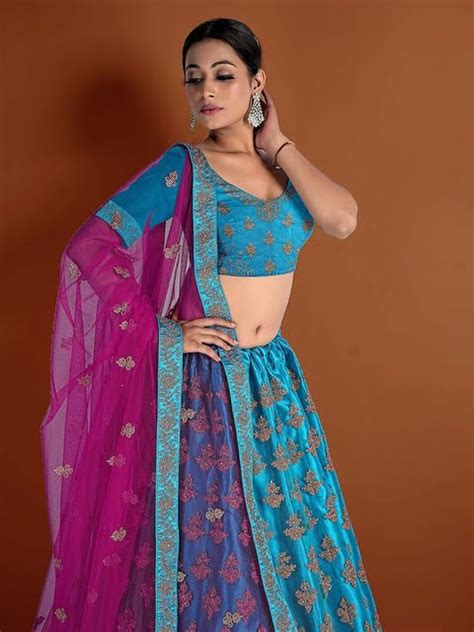 Halfsaree Studio Embroidered Semi Stitched Lehenga Unstitched Blouse