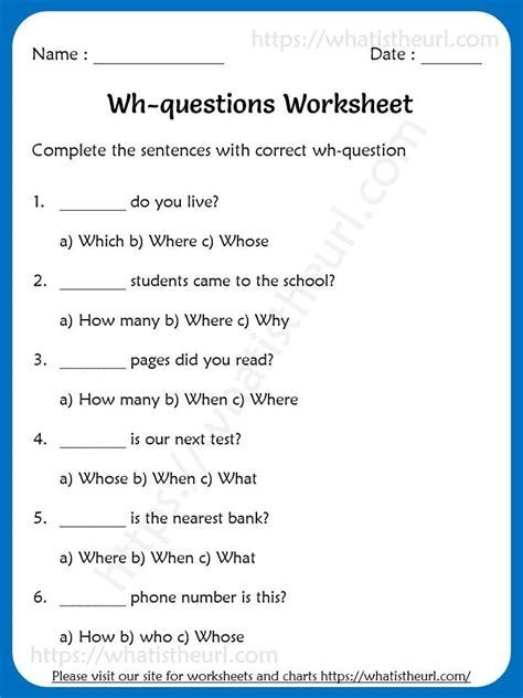 Question Words Worksheets For Kindergarten Artofit