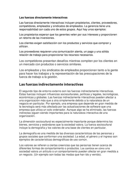 Exposicion Exposiscion Las Fuerzas Directamente Interactivas Las