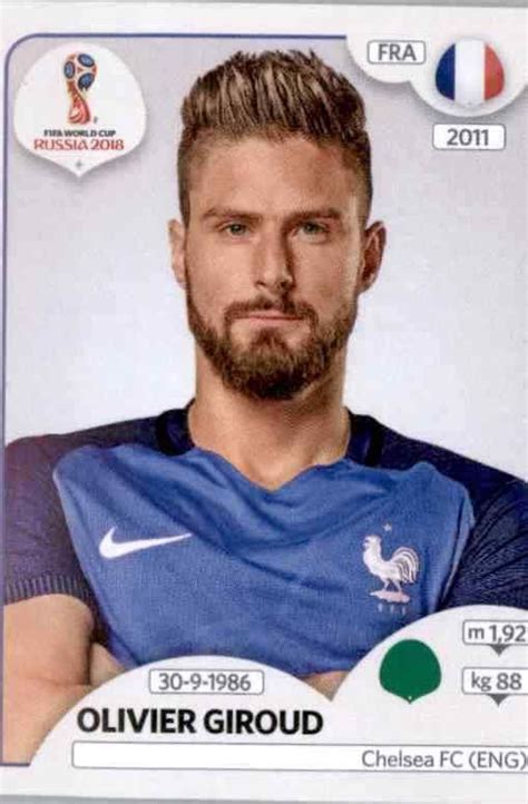 Sticker Olivier Giroud From France Panini World Cup Russia