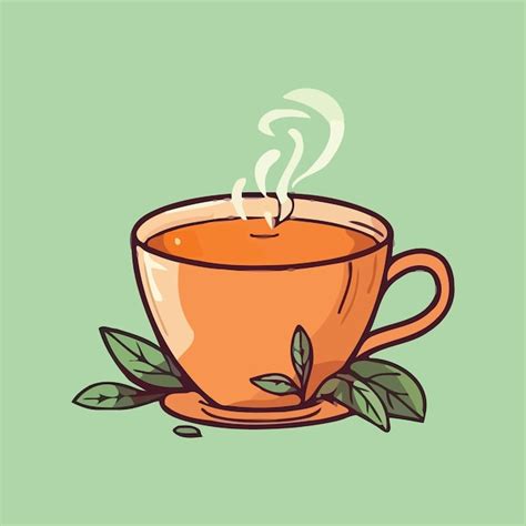 Premium Vector Hot Tea Vector Illustration