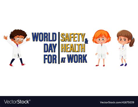 Poster Design For World Day Safety Health Vector Image