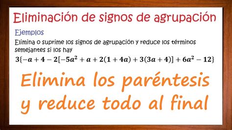 Como Eliminar Par Ntesis Llaves Y Corchetes En Lgebra Youtube