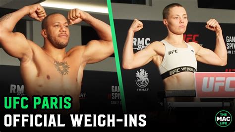 UFC Paris Official Weigh Ins Ciryl Gane Returns Rose Namajunas Is A