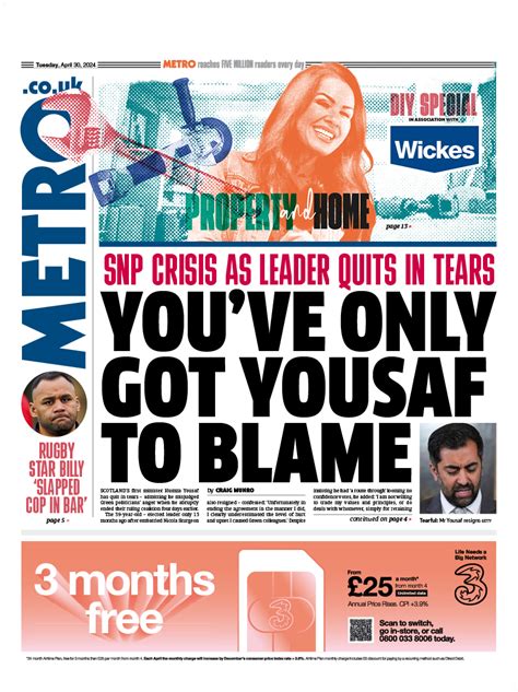 Metro Front Page 30th Of April 2024 Tomorrow S Papers Today