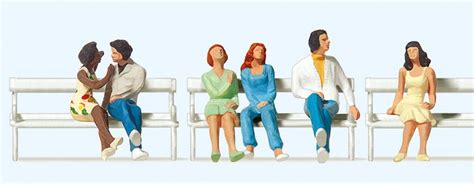 Preiser Pr Sex Sittande Figurer Och Tre B Nkar Skala H Model Craft