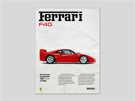 Ferrari F40 Poster Etsy