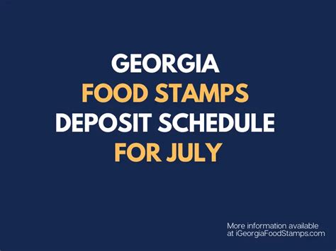 Georgia SNAP Payment Schedule For July 2022 Georgia Food Stamps Help