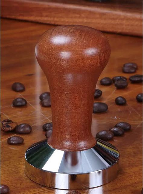 R Tamper Compactador De Caf Expresso Em Inox Madeira Mm