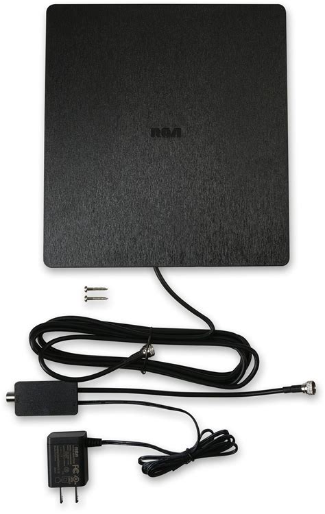 Rca Indoor Flat Amplified Hdtv Antenna Black Antb55ev Best Buy