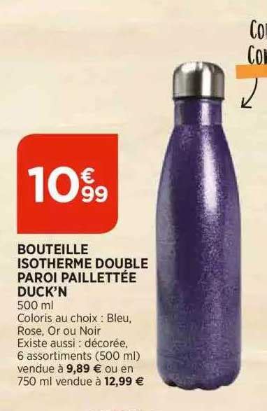 Offre Bouteille Isotherme Double Paroi Paillett E Duck N Chez Atac