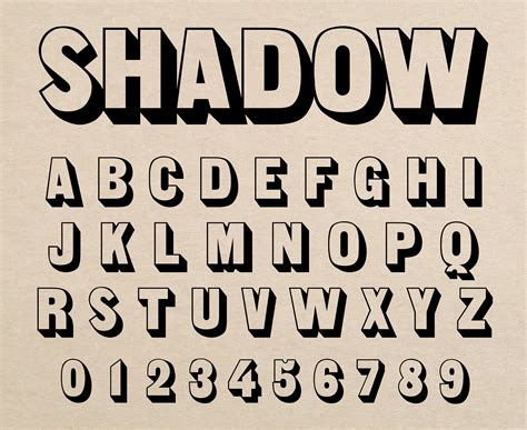 Shadow Font Shadow Script Font Drop Shadow Font Letters With Shadow ...