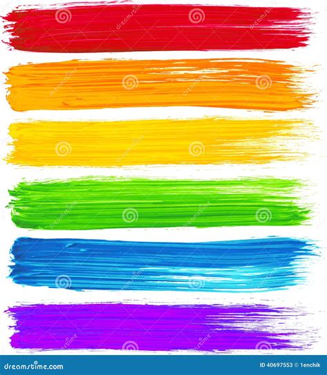 Vector Rainbow Watercolor Brush Strokes Stock Vector Illustration Of Spectrum Creative 40697553