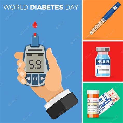 Premium Vector Control Your Diabetes Concept World Diabetes Day