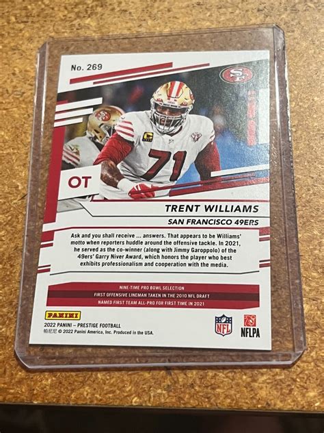 Panini Prestige Xtra Points Astral Trent Williams For Sale