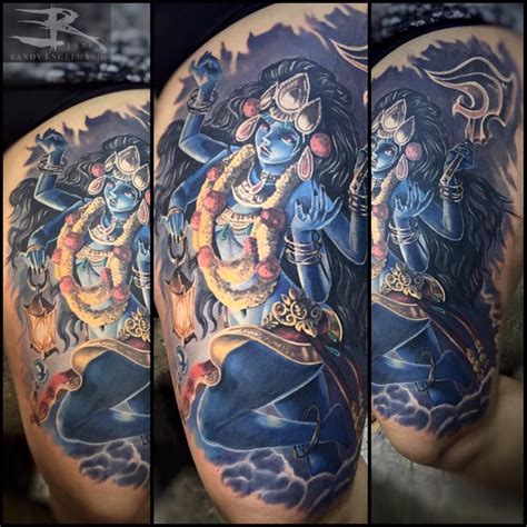 Hindu Goddess Kali Tattoo On Left Thigh By Randy Engelhard Goddess