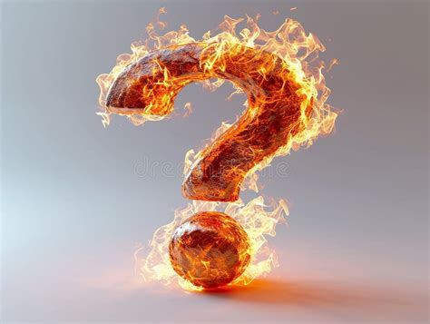 Burning Question Mark Vortices Fire Flames On Dark Sky Background Stock