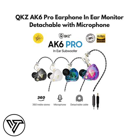 Jual Qkz Ak6 Pro Earphone In Ear Monitor Detachable With Microphone