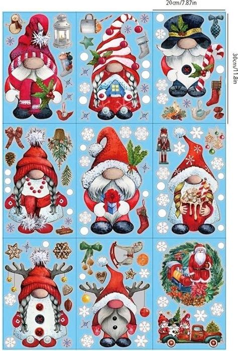 Raamsticker Kerst Gnoom Rood Raamdecoratie Statisch Raamfolie