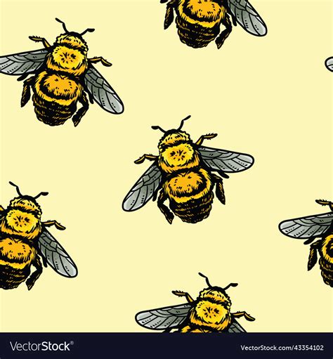 Cute Cartoon Bumble Bee Doodles Seamless Border Vector Image