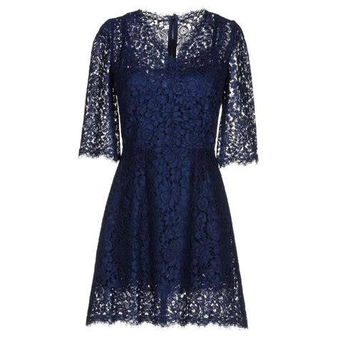 Dolce Gabbana Robe Courte En Dentelle Bleu Marine Ref Joli