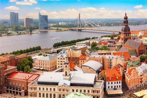 Vista Panor Mica De La Ciudad Vieja De Riga Letonia Desde La Torre De