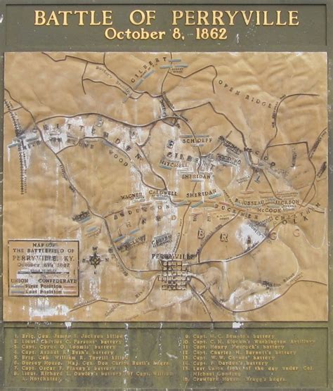 Battle of Perryville Civil War Kentucky History Map