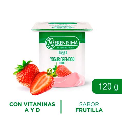 Yogur Cremoso La Serenísima Descremado Sabor Frutilla X 120 Gr Súper