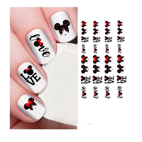 Disney Nail Decals Mickey Mouse Minnie Mouse Nail Art Etsy In 2021