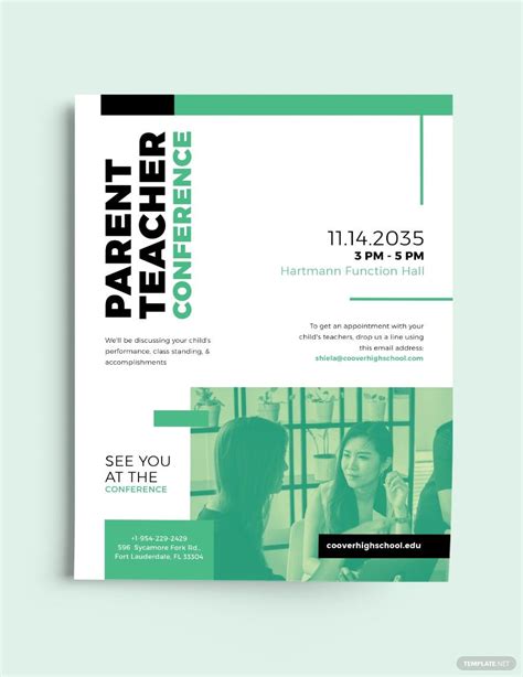 Parent Teacher Conference Flyer Template in Publisher, InDesign, PSD, Illustrator, Pages, Google ...