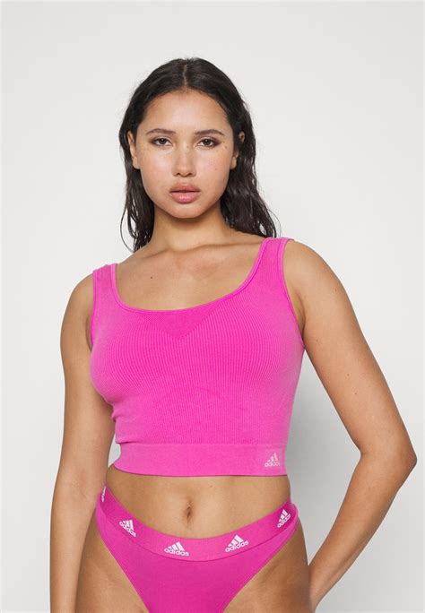 Adidas Sportswear Cropped Bustier Red Berry Dunkelrot Zalando At