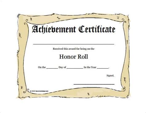 5+ Honor Roll Certificate Templates - Word Excel Samples