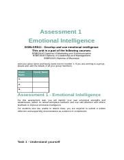 Assessment Emotional Intelligence Empty Ass Docx Assessment