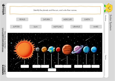 Ficha De Inglés Solar System