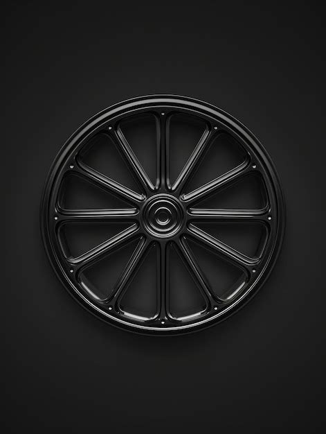 A Black Wheel With A Black Rim Premium Ai Generated Image