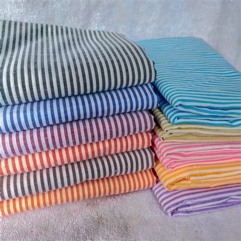 Jual Kain Katun Yarndyed Motif Garis Stripe Kain Salur Mm Lebar