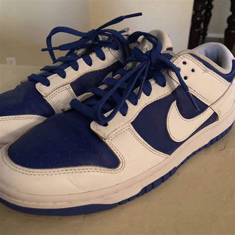 Nike Men's Blue and White Trainers | Depop