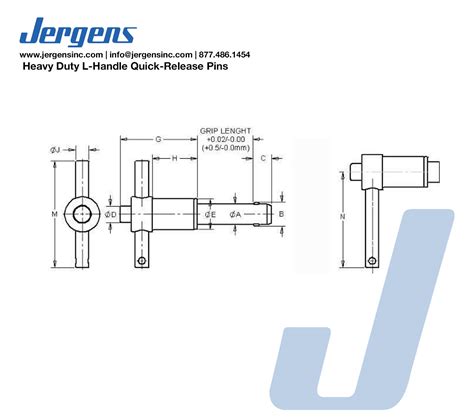 Heavy Duty L Handle Quick Release Pins Jergens Specialty Fasteners