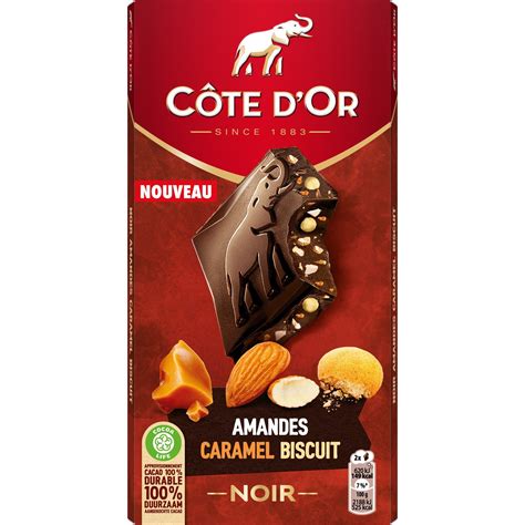 Tablette De Chocolat Noir Amandes Caramel Et Biscuit Cote D Or La