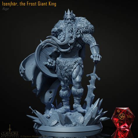 3d Printable Isenjhar The Frost Giant King By Claymore Miniatures