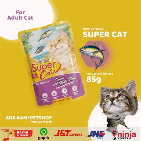 Jual Makanan Kucing Basah Super Cat Tuna Gr Supercat Sachet Adult