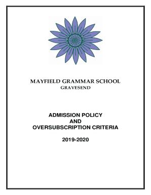 Fillable Online Mayfield Grammar School Fax Email Print Pdffiller