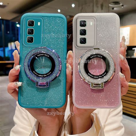 Infinix Hot 50 Pro Plus 5G 4G 2024 Case Bling Bling Ring Holder Casing For Hot50 50Pro 50Pro