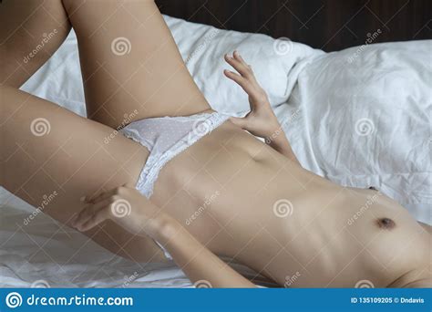Beautiful Asian Woman Posing Nude On White Sheets Stock Image Image Of Glamour Philippines