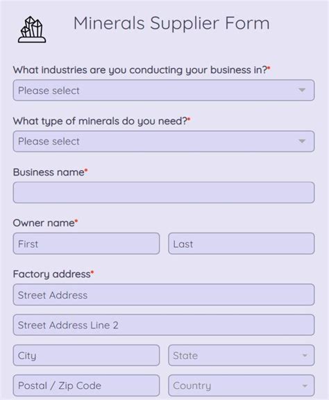 Free Online Supplier Registration Form Template 123formbuilder