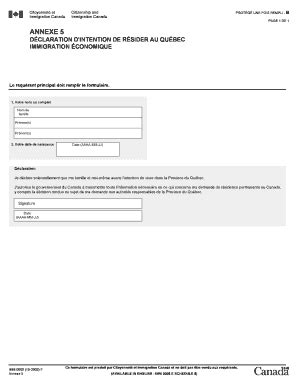 Fillable Online Cic Gc Annexe Citoyennet Et Immigration Canada Fax