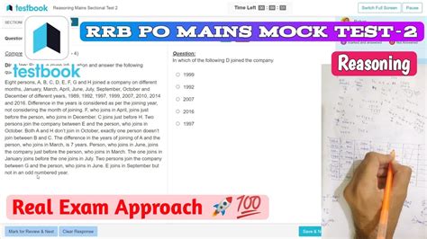 🎯testbook Rrb Po Mains Live Mock Test 2📚 ️ 98 Percentile How To