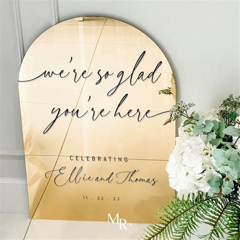 Mirror Wedding Sign Mirror Wedding Welcome Sign Were So Glad Youre