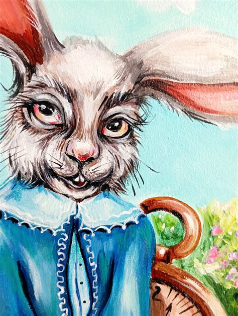 Alice In Wonderland March Hare Original Art Work Acrylic Painting Wall